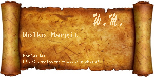 Wolko Margit névjegykártya